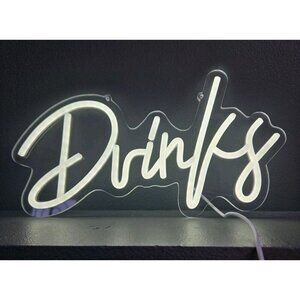 Looklight Drinks Neon Sign Bar Neon Light Bar Decor 13.5 X 9.5 New Adjustable